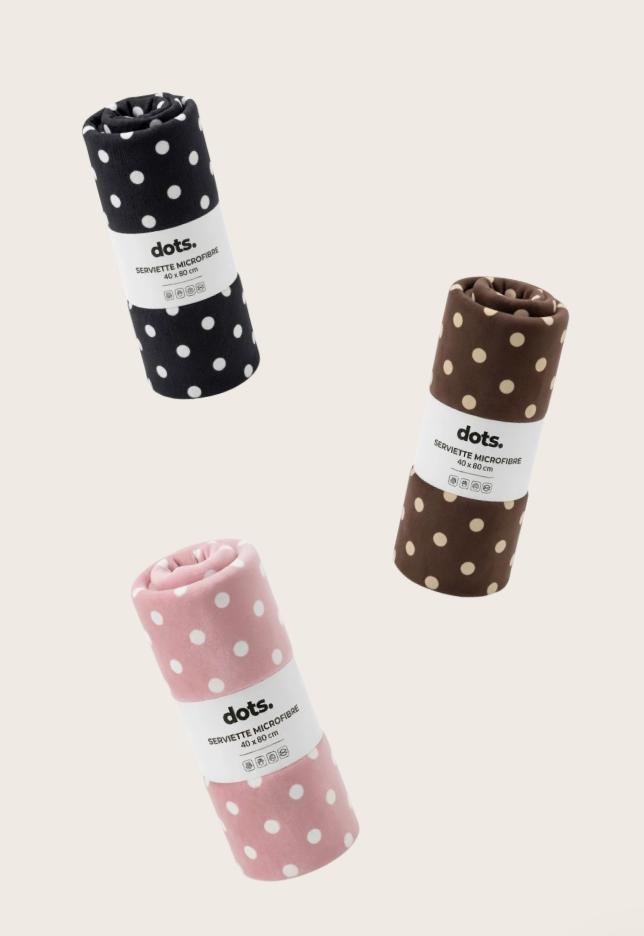 Serviette Microfibre dots.